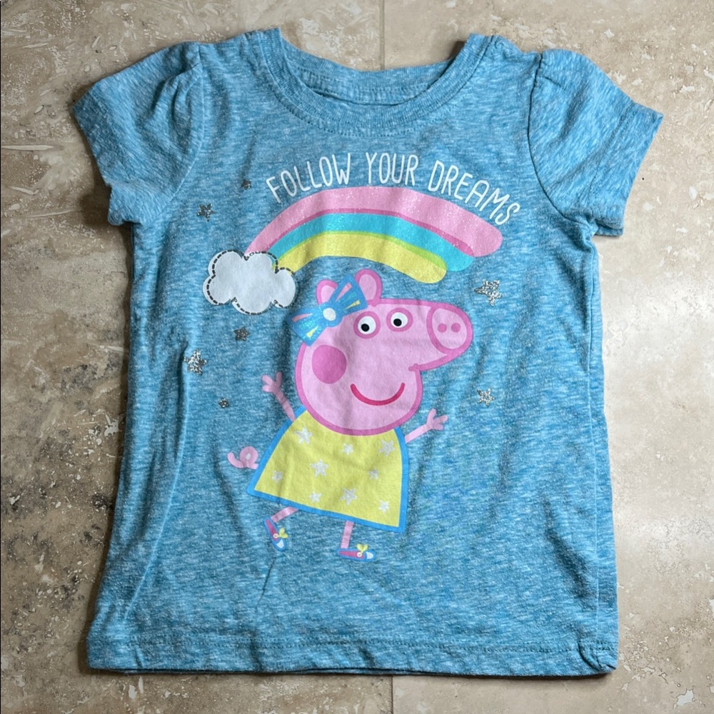Kids Blue Peppa the Pig T-Shirt